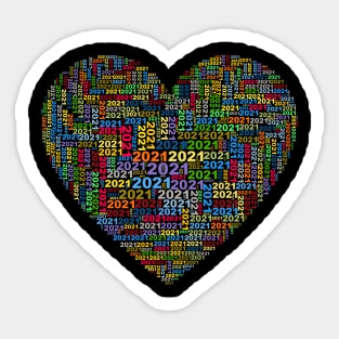 2021 In Heart Cloud Multi Color Sticker